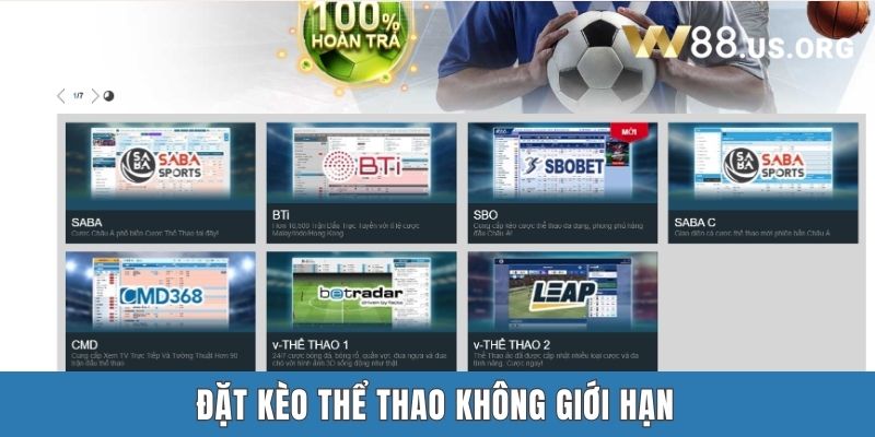 Đặt kèo thể thao không giới hạn