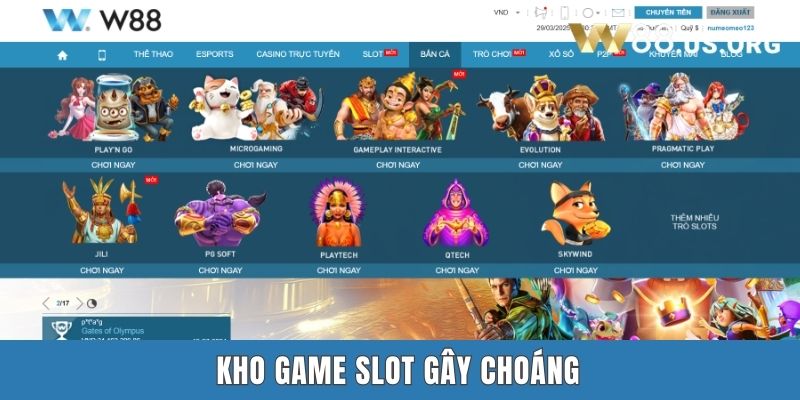 Kho game slot gây choáng